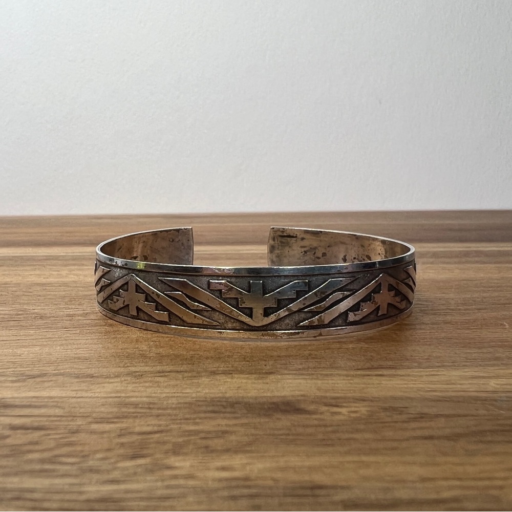 Vintage silver tone cuff bracelet